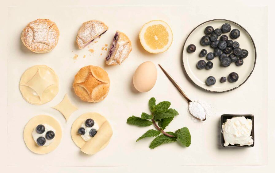 Blätterteighäppchen mit Blaubeeren