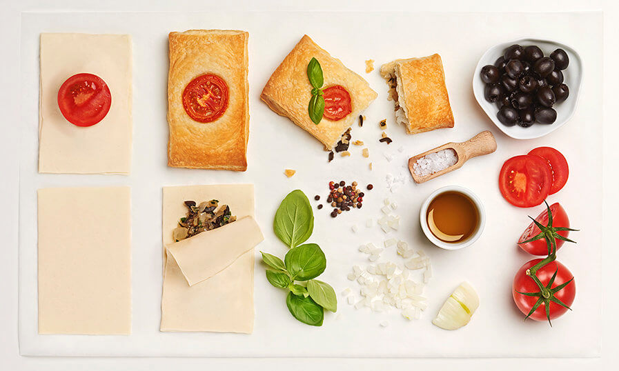 Vegane Oliventascherl mit Blätterteig