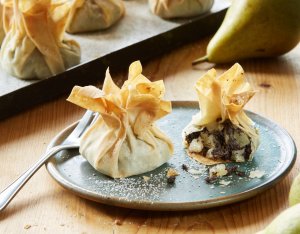 Birnen-Mohn-Strudelsäckchen