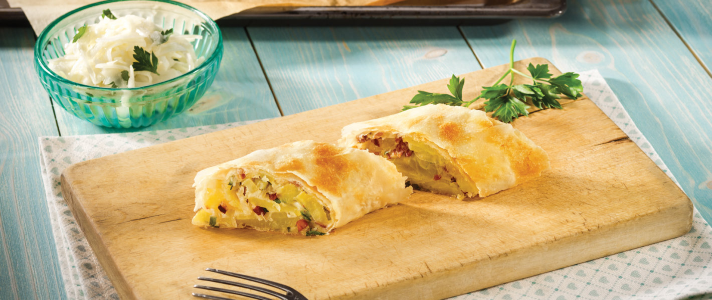 Zwiebel-Kartoffel-Strudel