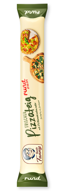 Frischer Pizzateig rund