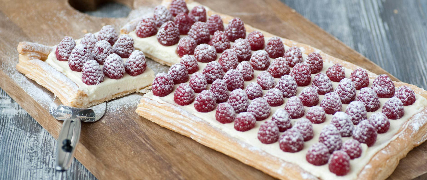 Blätterteigschnitte mit Himbeeren Tante Fanny
