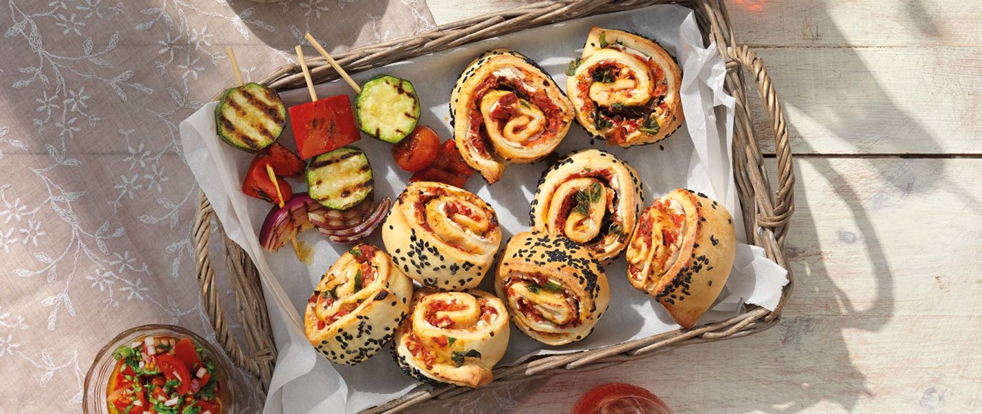 Pizzaschnecken mit Ziegenfrischkäse