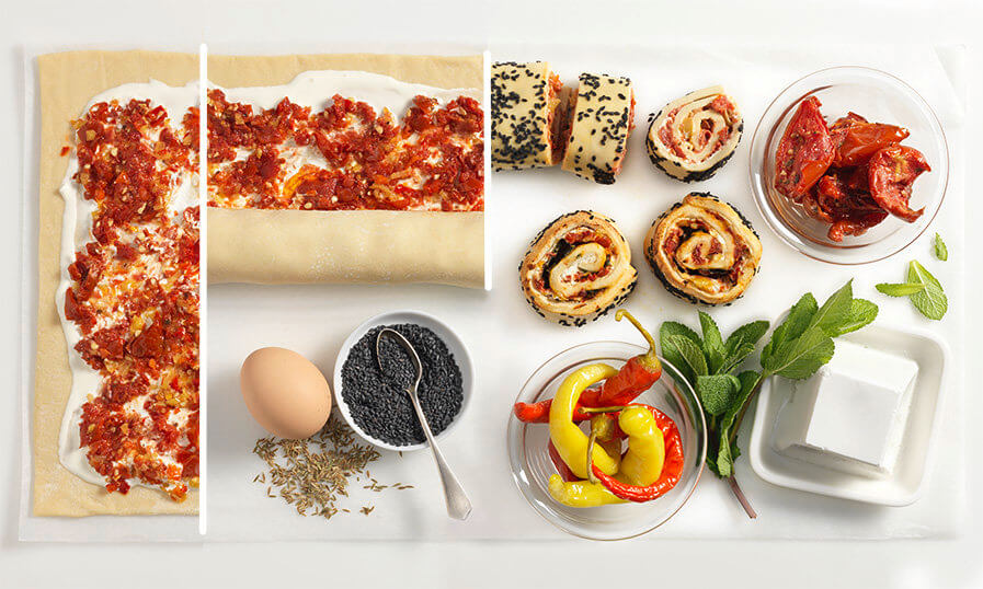 Pizzaschnecken mit Ziegenfrischkäse