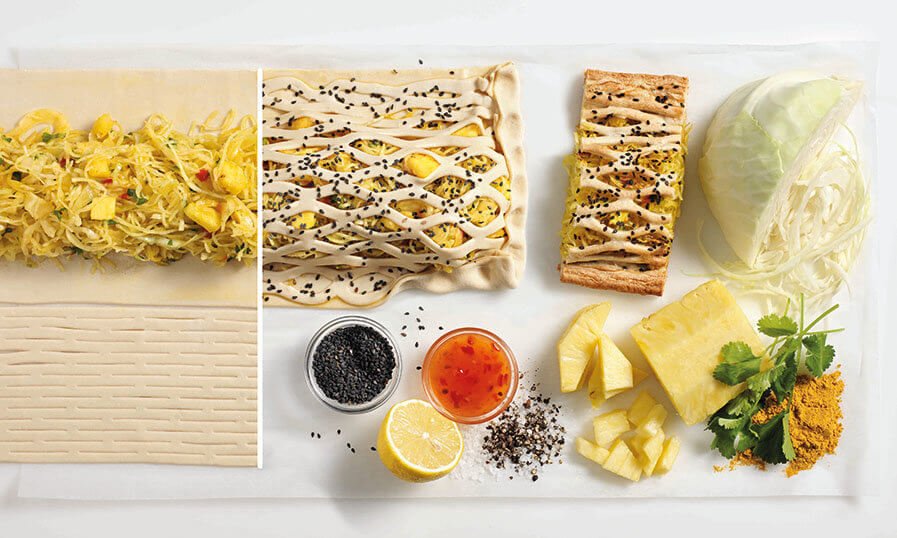 Rezept Gitter-Krautstrudel mit Curry und Ananas Tante Fanny