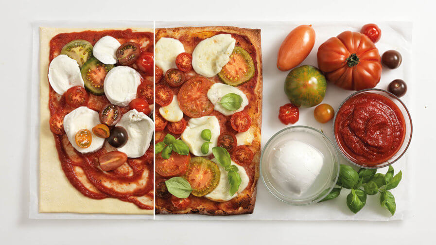 Rezept Pizza mit bunten Tomaten Tante Fanny