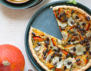 Topinambur-Quiche mit Kürbis