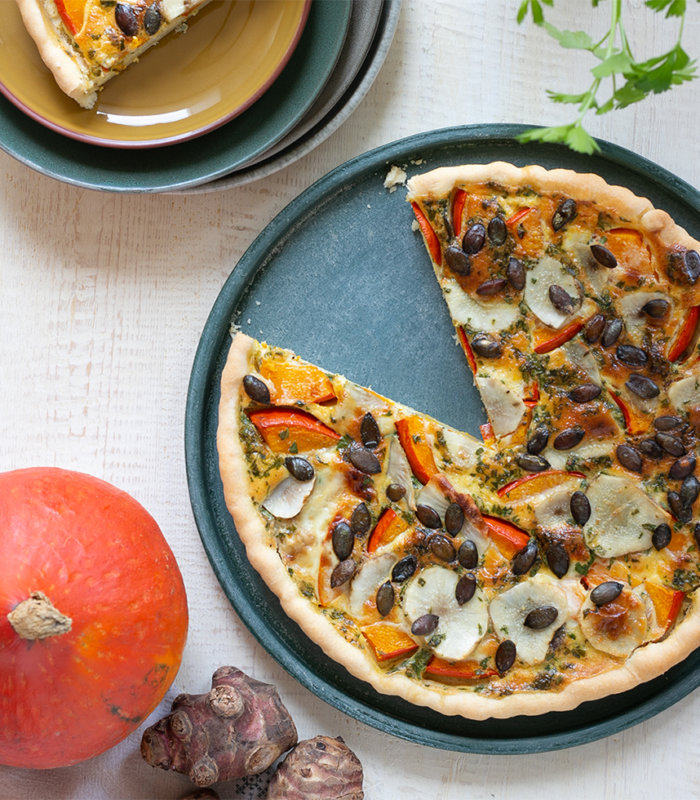 Topinambur Quiche mit Kürbis