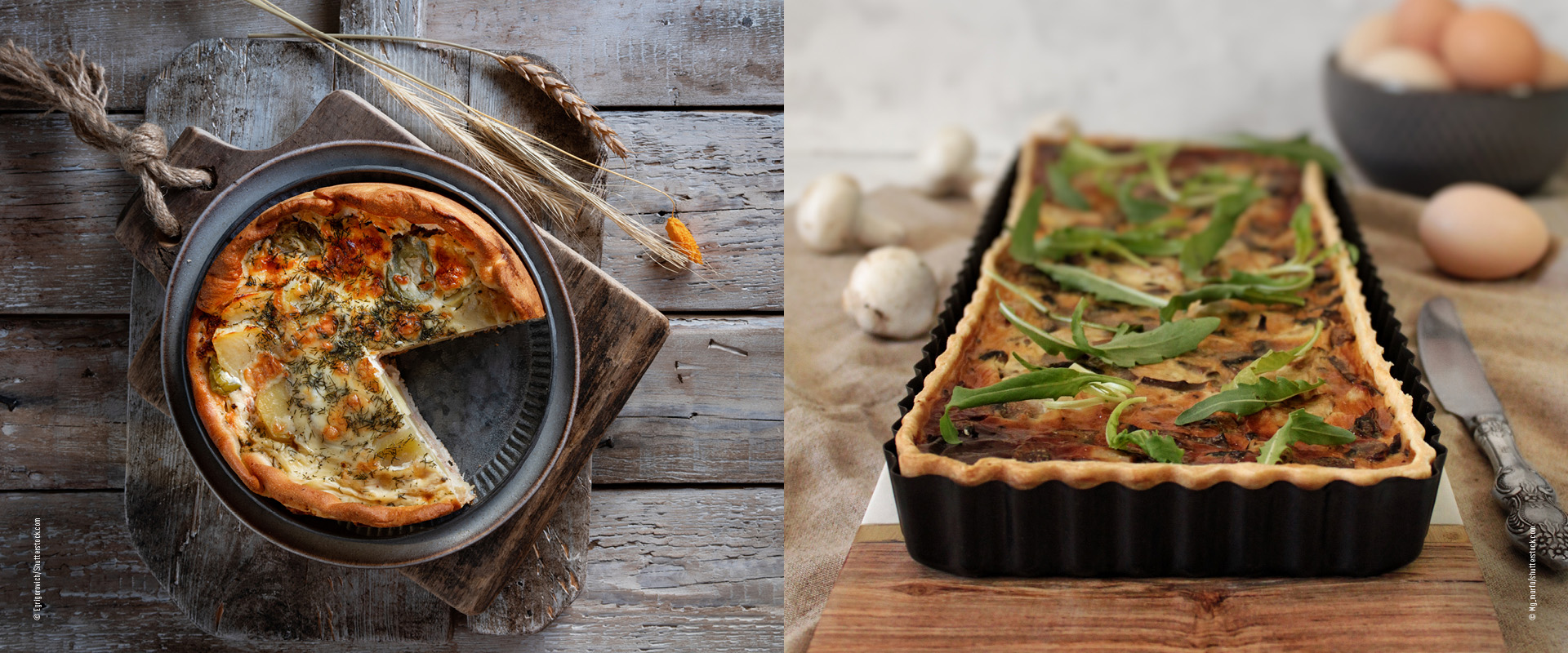 Quiche mit unterschiedlichen Quicheteigen