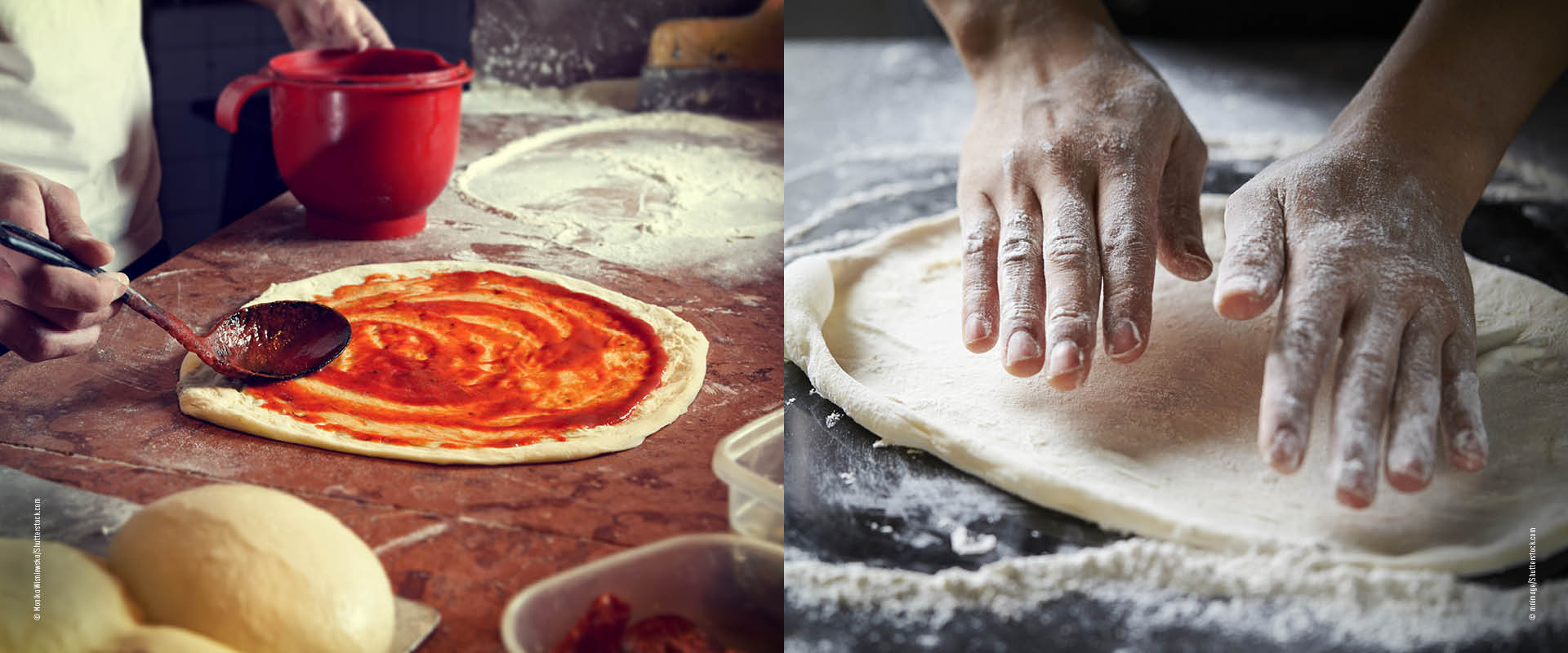 Pizzateig verarbeiten