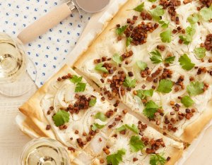 Veganer Flammkuchen Elsässer Art