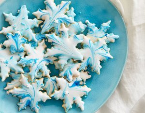 Snowflake Marble Cookies