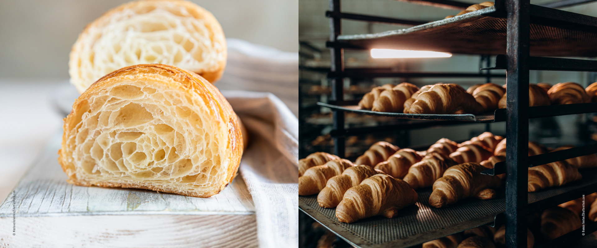 Croissant aufgeschnitten - Croissants backen