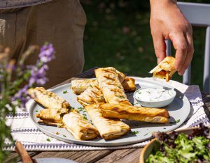 Vegane Filoteigtascherl Gyros-Style