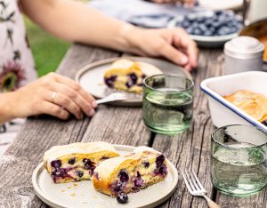 Veganer Heidelbeerstrudel