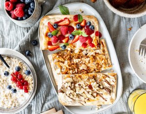 Süßer Brunch Flammkuchen